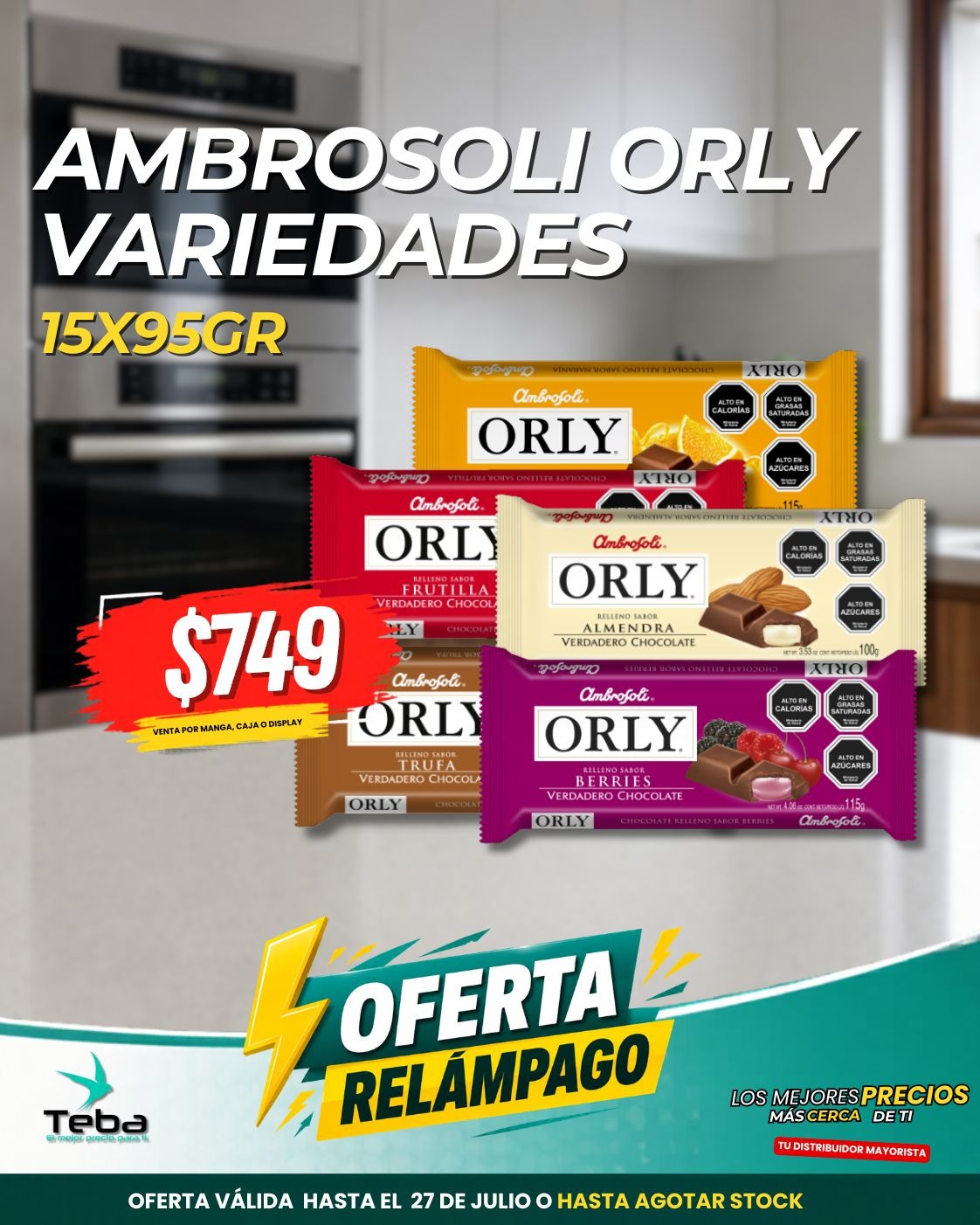 Ofertas relámpago - AMBROSOLI ORLY ALMENDRA 15X95 GR