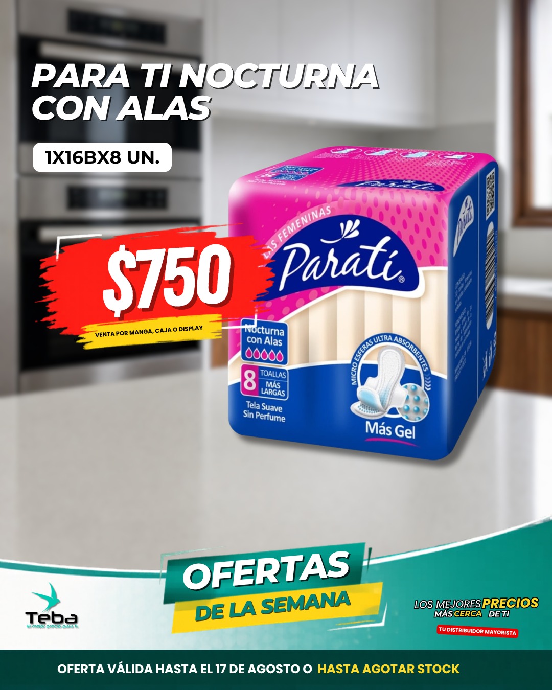 Ofertas de la semana - PARA TI NOCTURNA CON ALAS 1X16BX8 UN.