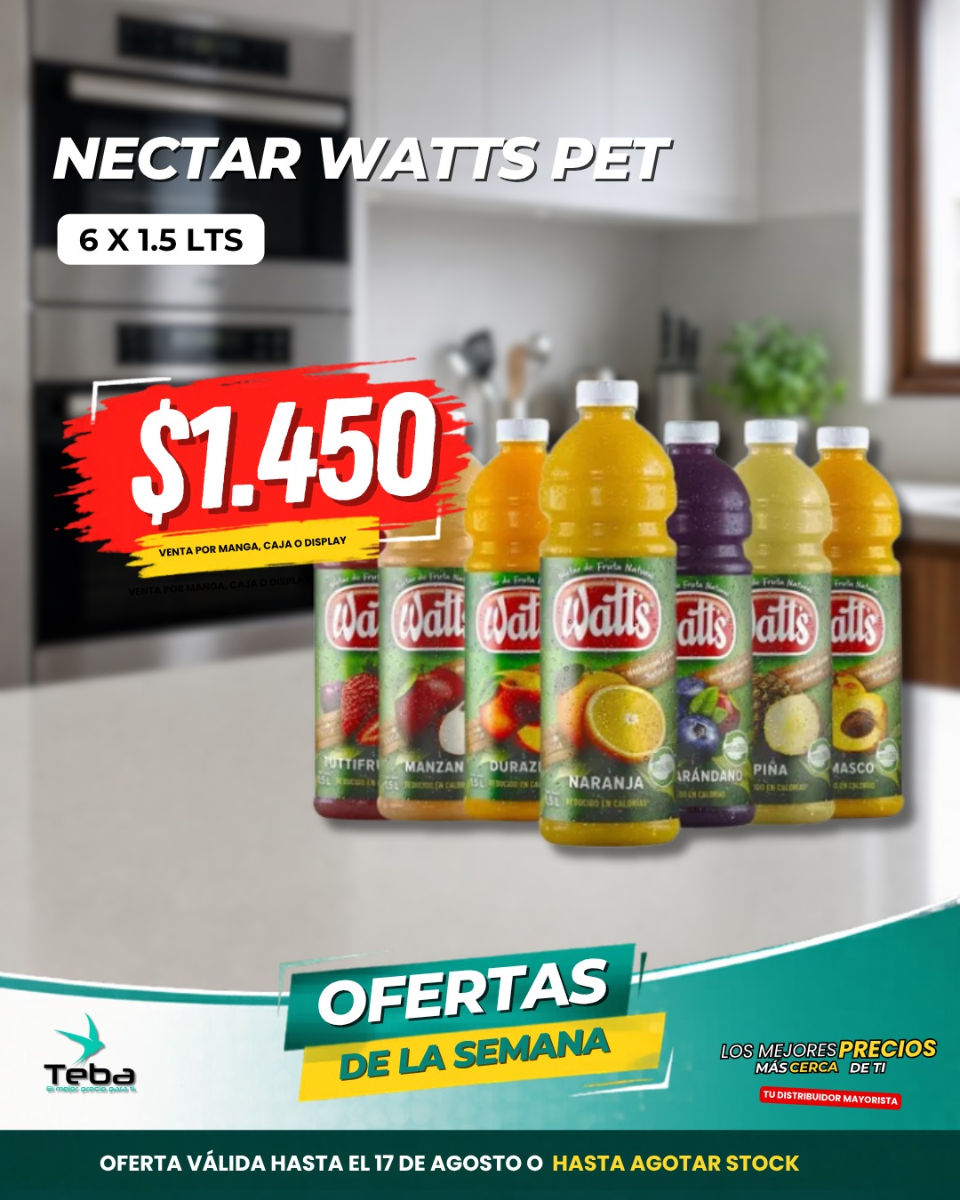 Ofertas de la semana - NECTAR WATTS PET 6 X 1.5 LTS